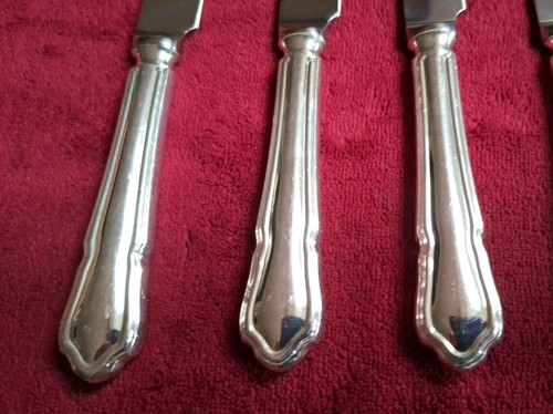 GEORGE BUTLER KITEMARK DUBARRY PATTERN SET 12 DESSERT KNIVES & FORKS EPNS A1 - Picture 17 of 19