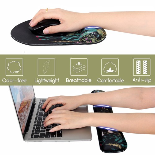 3in1 Ergonomic Mouse Pad with Wrist Rest and Keyboard Wrist Support Set,Black - Picture 7 of 8