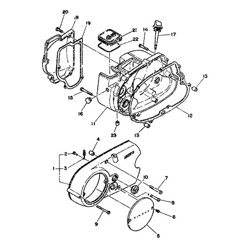 Kit visserie carter Yamaha FS1 E DX 50 pour rénovation moteur inox