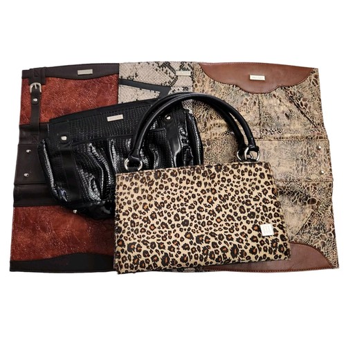 Lotto borsa base e 5 copertine Miche Classic nera mafia moglie stampa animalier serpente leopardo - Foto 1 di 12