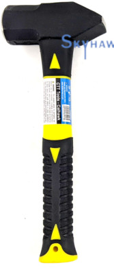 Cal Hawk 2Lbs BLACK POWDER COATED Fiber Glass Handle Cross Peen Hammer PRO Tools