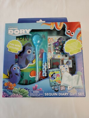 Disney's Pixar Finding Dory Sequin Diary Gift Set W/60 Page Diary, BRAND NEW!