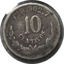 Elfe Mexiko 10 Centavos 1881 PiH Silber selten