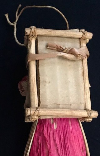 PRIMITIVE HANDCRAFTED 1920s CORN HUSK PEASANT GIRL DOLL COLLECTIBLE FOLK ART - Picture 9 of 12