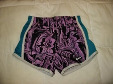 NWOT Girls Sz 4 XS NIKE Dri-Fit Tempo Running Shorts w/ Panty Pur/Blk Swirl R 25