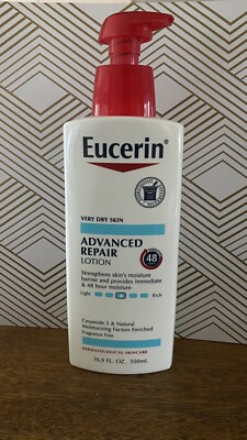 EUCERIN ROUGHNESS RELIEF & INTENSIVE REPAIR LOTION 16.9OZ READ DETAILS Opened