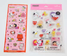 HALLMARK Valentine's Day PEANUTS Snoopy Puffy  Other Stickers Lot NEW