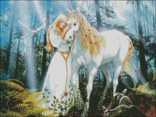 Unicorn Princess - Counted Cross Stitch Patterns - Color & BW Symbols - 第 2/2 張圖片