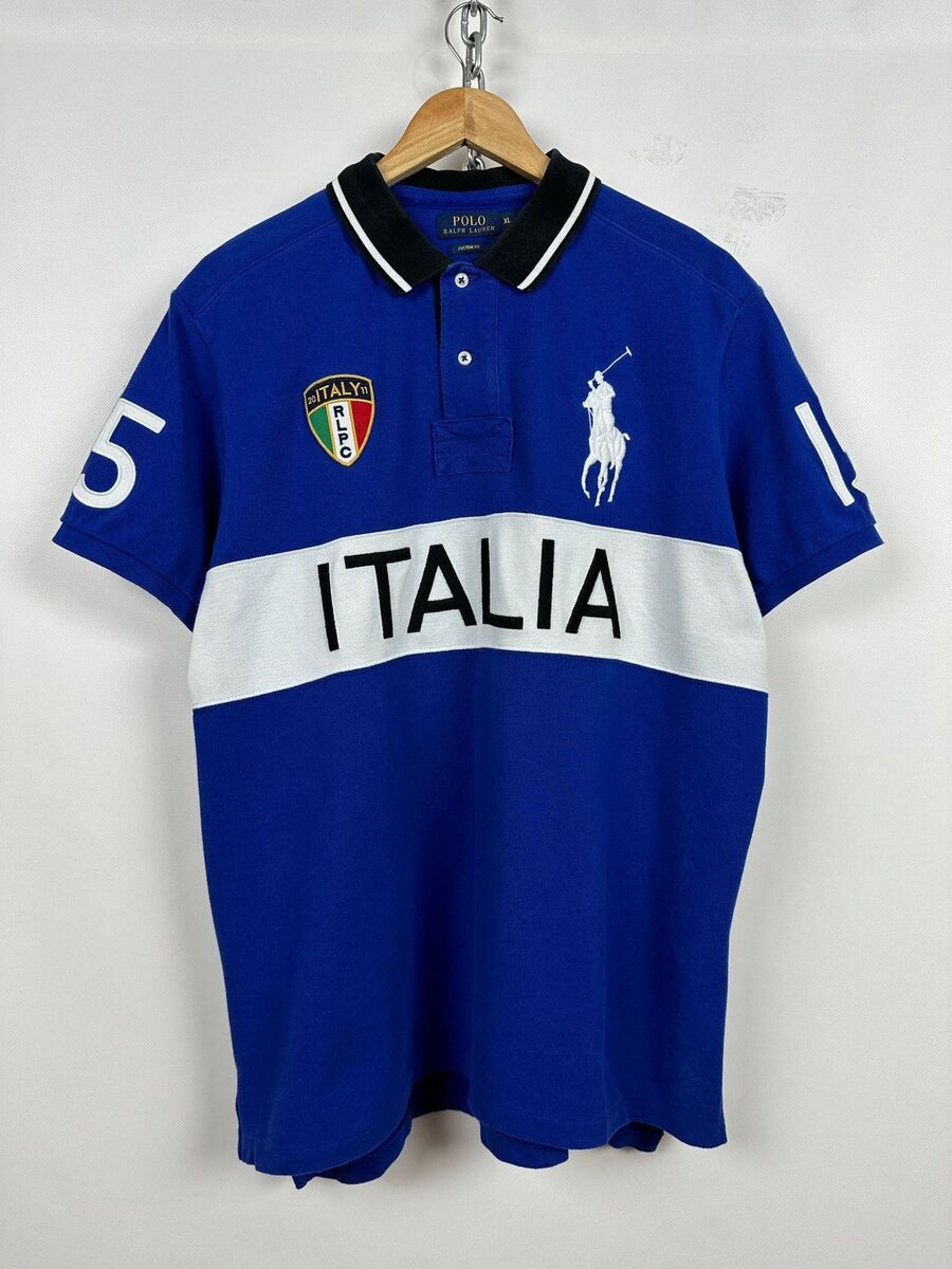 Men's Vintage Polo Ralph Lauren Italy Blue Y2K Chief Keef Men's Vintage Polo Ralph Lauren Italy Blue Y2K Chief Keef