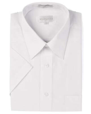 Marquis Mens Cotton Blend Solid White Regular Fit Short Sleeve Dress Shirt | eBay Marquis Mens Cotton Blend Solid White Regular Fit Short Sleeve Dress Shirt | eBay