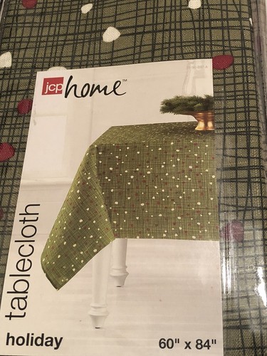 JC Penny Home Holiday Tablecloth: 60 X 84. Green, Red, White. 100% Polyester. - Picture 9 of 10