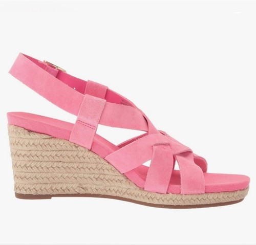 COLE HAAN Crystal Wedge Strappy Pink Suede Sandals, Women Size 7, NEW $150 - Picture 10 of 10