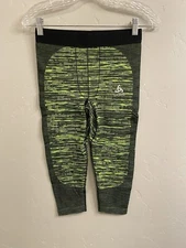 Odlo Men’s Small NWT Green Space Dye Performance Base Layer Bottom Blackcomb Eco