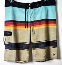 Reef Shelter Supply Boardshorts Mens Size 36 Multicolor Cargo Pocket Swim Trunks