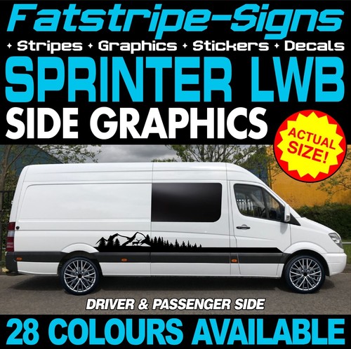 passend für MERCEDES SPRINTER LWB MOUNTAINS AUFKLEBER GRAFIK CAMPERVAN WOHNMOBIL VAN - Bild 1 von 2