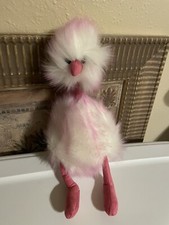 Jellycat Raspberry Ripple Pom Pom Bird Emu Ostrich Plush Toy Stuffed Animal 13  