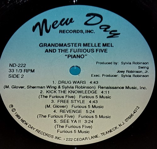 GRANDMASTER MELLE MEL & THE FURIOUS FIVE Piano LP 1989 US New Day OG Trutone - Bild 4 von 5