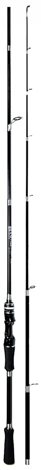 Caña de pescar giratoria fibra de carbono media rápida ligera portátil negra 7 pies 8 pies Foto 3 de 4