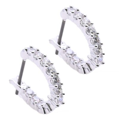 SWAROVSKI Earrings Women's Vittore Hoop Stone Silver 5562126