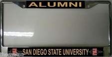 SAN DIEGO STATE UNIVERSITY ALUMNI AUTO CAR CHROME USA MADE LICENSE PLATE FRAME