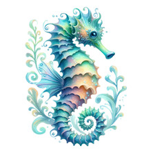 Seahorse Wall Decal Sticker 18X18cm Large