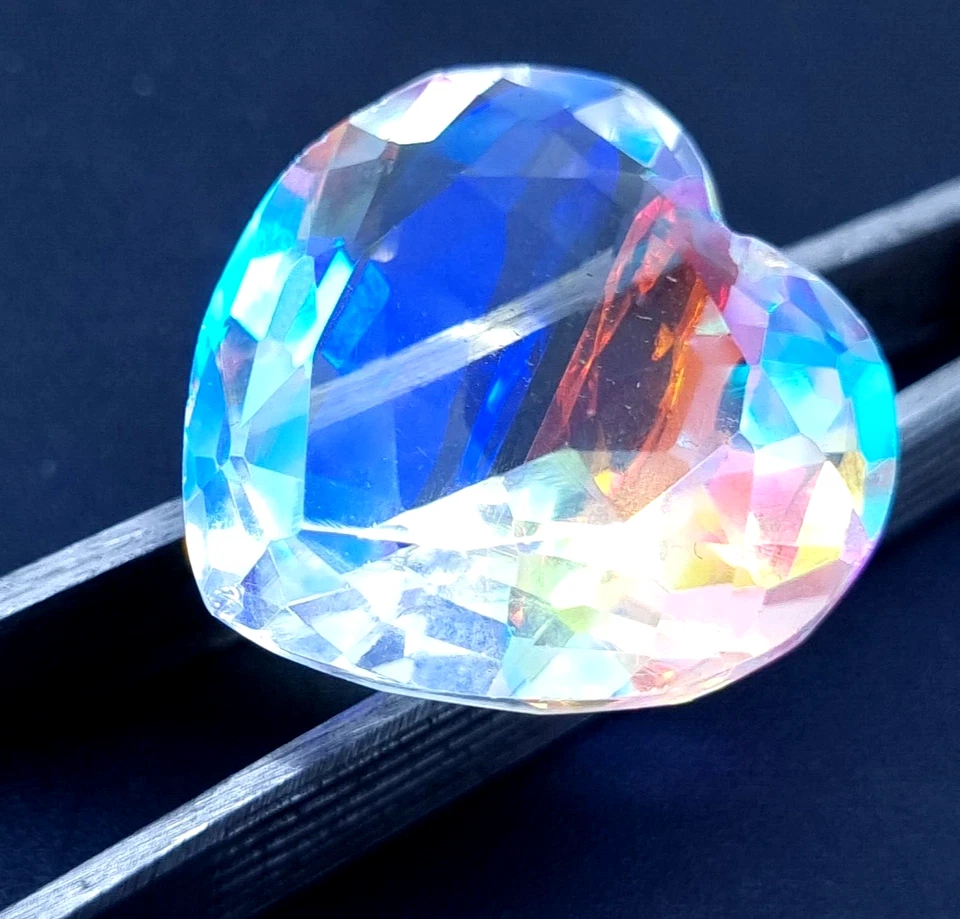 Lab-Created Heart Cut Mystic Quartz 27.55 Ct Certified Loose Gemstone AG29 - Image 2 of 4