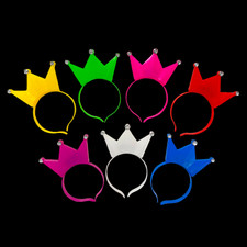 LED Haarreif KRONE in 7 Farben, blinkend und leuchtend - Prinzessin K&ouml;nig Party