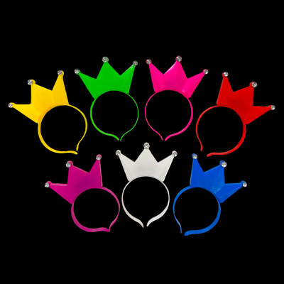 LED Haarreif KRONE in 7 Farben, blinkend und leuchtend - Prinzessin König Party