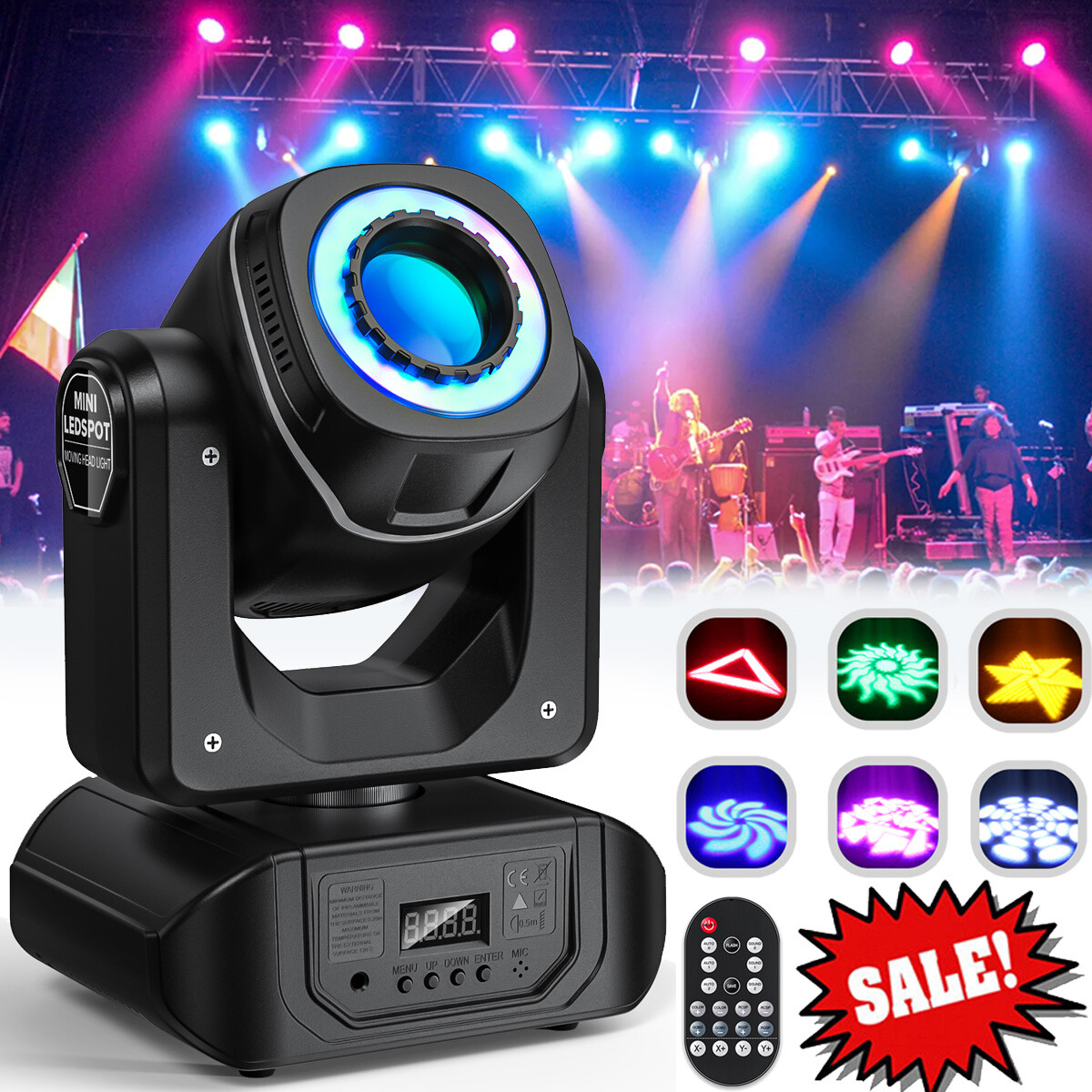 120W RGBW LED Moving Head Stage Lighting DMX DJ Disco Club Party Beam Spot  Light