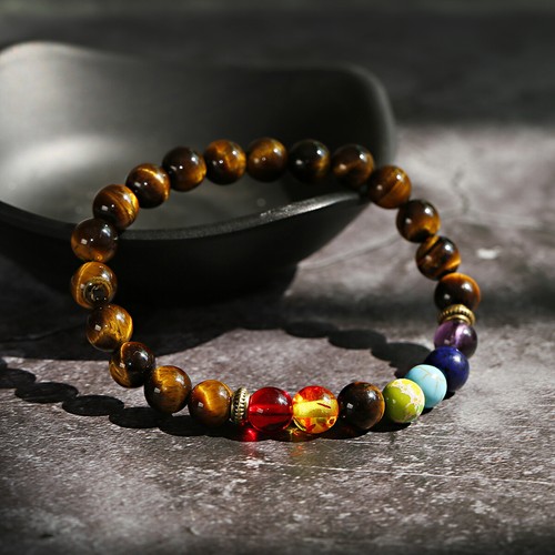 Natürliche Handarbeit Stein Tigerauge Armband Tigerauge Perlen Armband für Männer Frauen - Bild 102 von 136