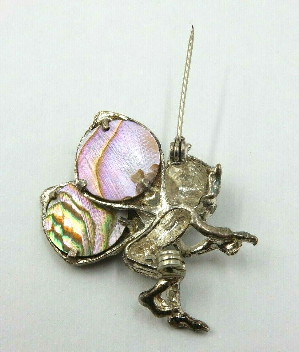 VINTAGE STERLING SILVER MAGIC PIXIE ELF ABALONE S… - image 4