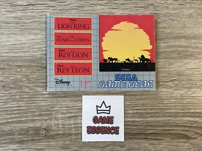 Notice Le Roi Lion Sega Game Gear PAL Manual Instruction Booklet - Photo 1/2