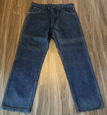 Vintage Rustler Men's Denim Dark Blue Jeans 36x30 Legendary Gold USA New 