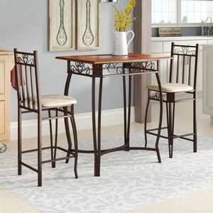 Barcelona 3 Pce Counter Height Pub Bistro Table Set Style ...
