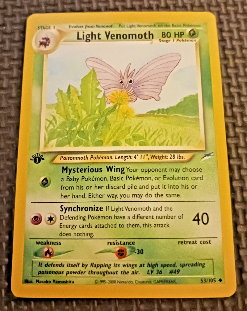 2002 Pokemon Neo Destiny #53 Light Venomoth 1st Edition NM