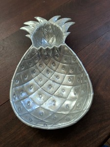Arthur Court Pineapple Double Bowl Serving Dish 10 x 15.5 In