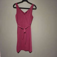 Ann Taylor Dress Womens Size 2 Pink Zip Belted knee length