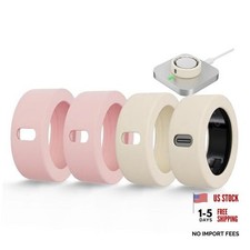 Ring Covers Compatible with Oura Ring Gen S for 6/7/8/9 Creamy white 2 Pink 2