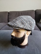 Brixton Hooligan Men Snap Cap Houndstooth Newsboy Off White/Desert Palm Med NWT 