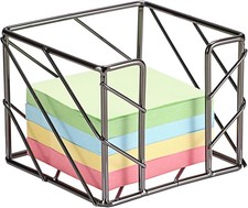 Metal Sticky Note Holder, 3x3 Inch Post It Note Dispenser, Modern Memo Cube