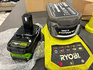 Ryobi ONE 18V Battery Charger 2 Battery RB18L40 MPN 130429367