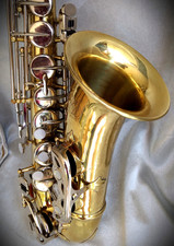 Vint. GULF Buffet Dynaction Stencil Santoni Alto Sax w/Case  Musart Mpc.-NICE