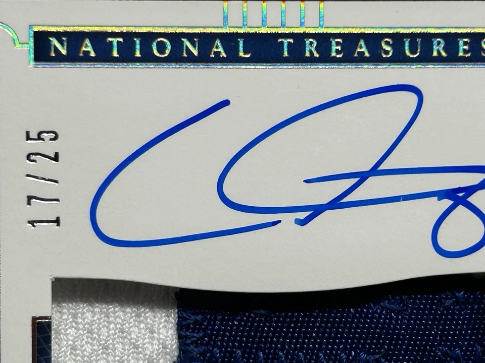 2019 Panini National Treasures Holo Gold /25 Caleb Ferguson #42 RC Auto Pirates - Image 2 of 4