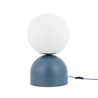 Tischlampe Metall Glas Blau Weiß 52 Cm E27 Schlafzimmer Tischleuchte Nachttisch