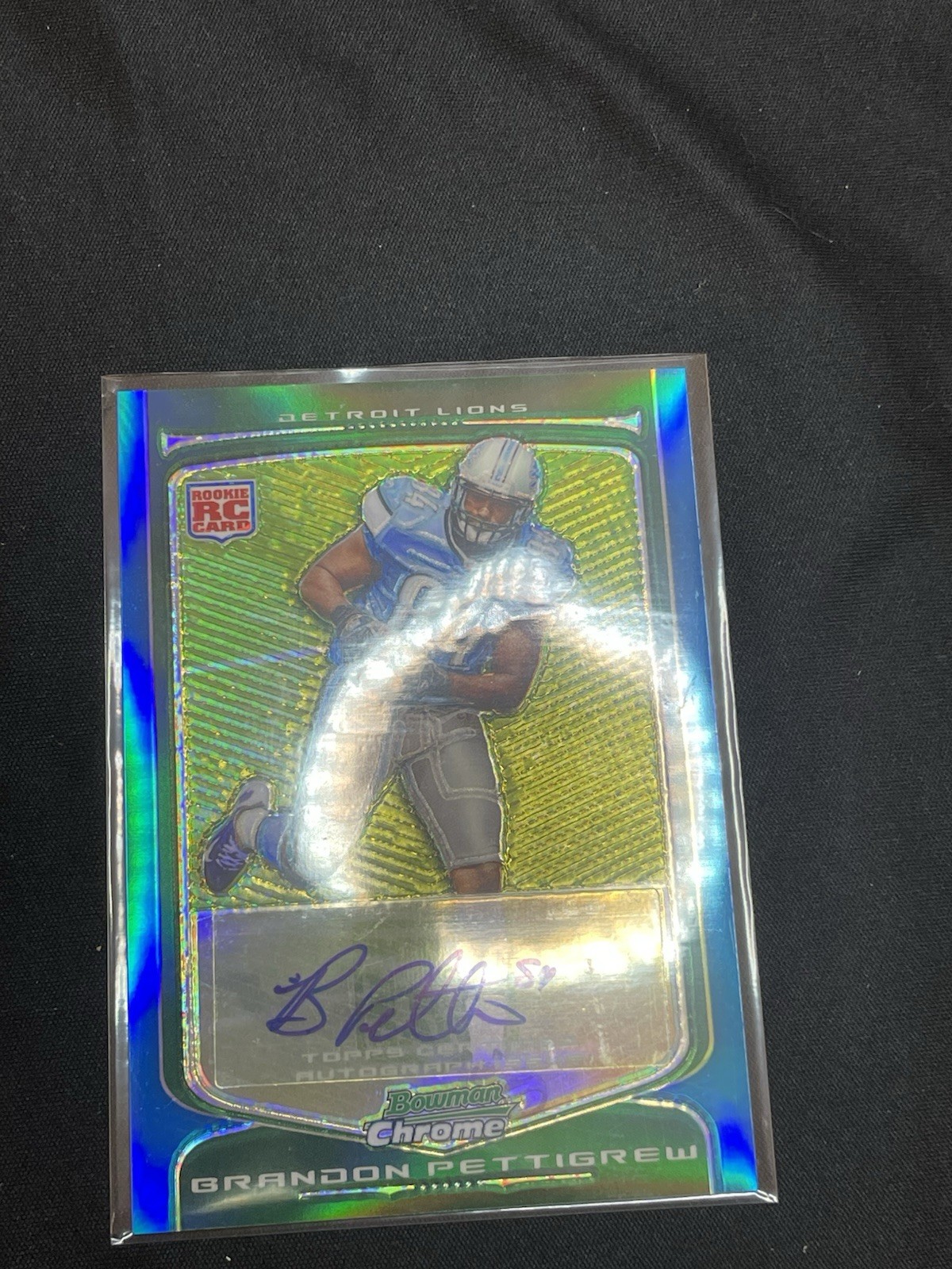 Brandon Pettigrew Bowman Chrome #119 Blue Refractor Autograph