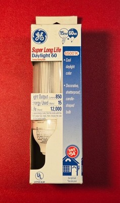 NOS Genuine GE Super Long Life Daylight 60 Energy Saving 15W NEW in BOX