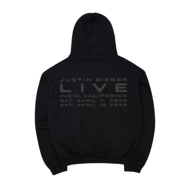 Justin Bieber Coachella Skylrk Cave Zip Up Hoodie - Large Black