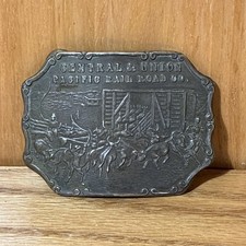 Central Union Pacific Railroad Co. Tiffany Broadway NY Brass Belt Buckle 3C