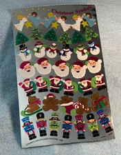 Vintage 1990s Sandylion Christmas Symbols Maxi stickers Santa bears angels 1993