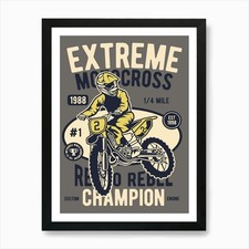Extreme Motocross 1 Art Print Framed Wall Art Poster Canvas Print Picture